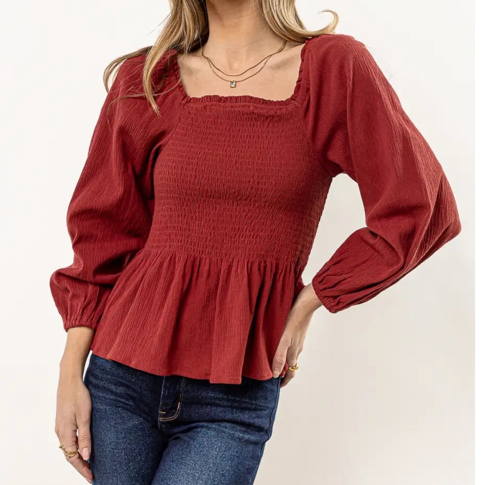 Bohme Size Small Timmy Blouse in Rust
